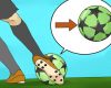 Teknik Cara Menendang Bola Dengan punggung kaki pada Permainan Sepakbola (image wikihow)